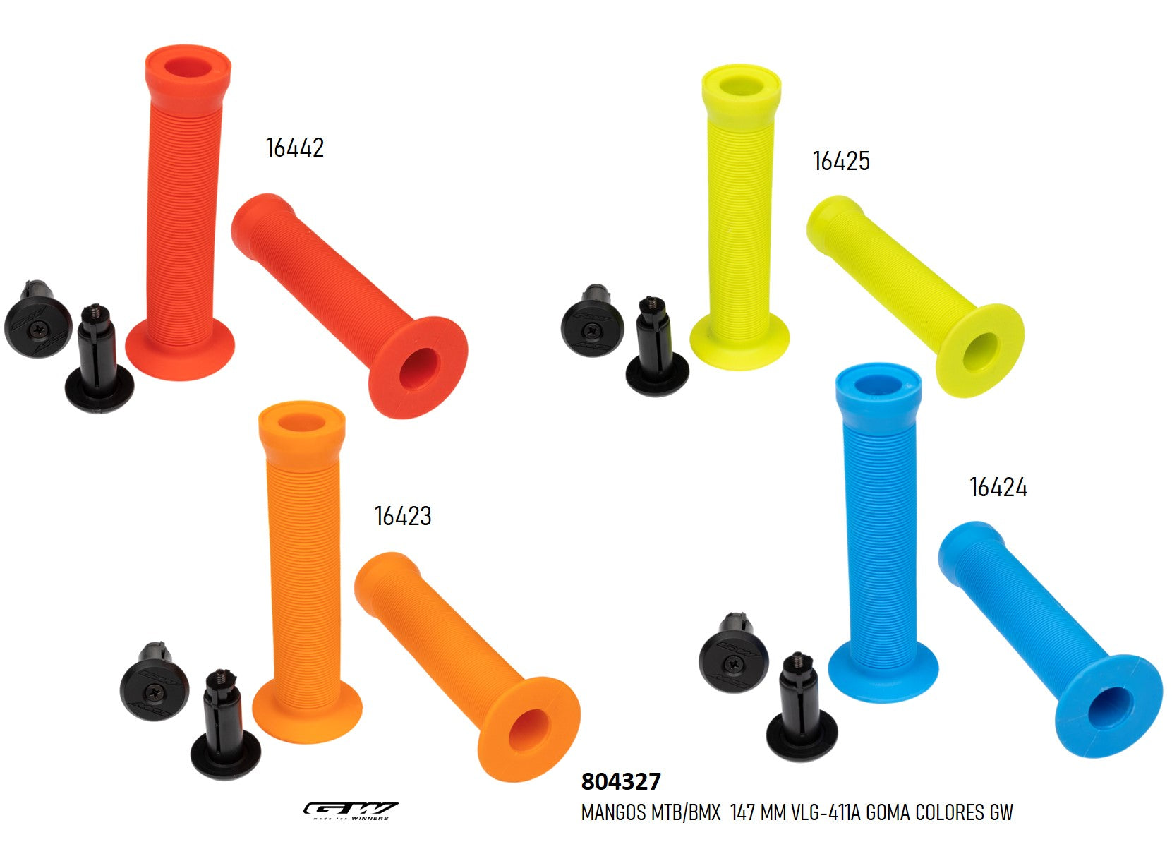 GRIPS BMX DIRT LOCK ON 147MM VLG-411A CAUCHO - MANILAR - GO RIGO GO!