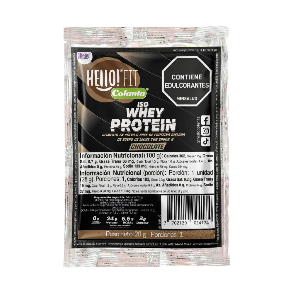 Proteína en Polvo Hello! Fit Colanta X 28g