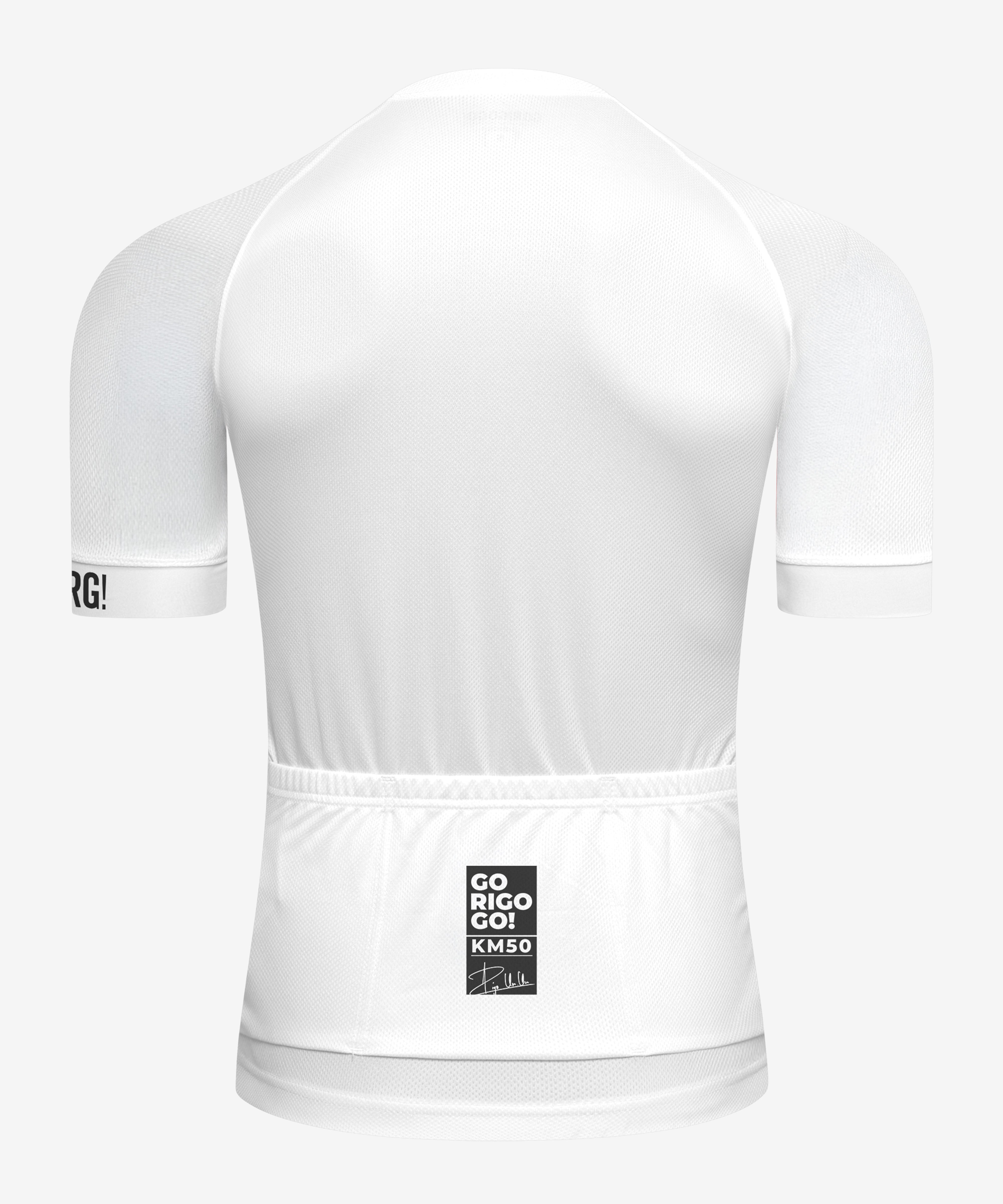 Jersey de Ciclismo Manga Corta KM50 Clásico Blanco