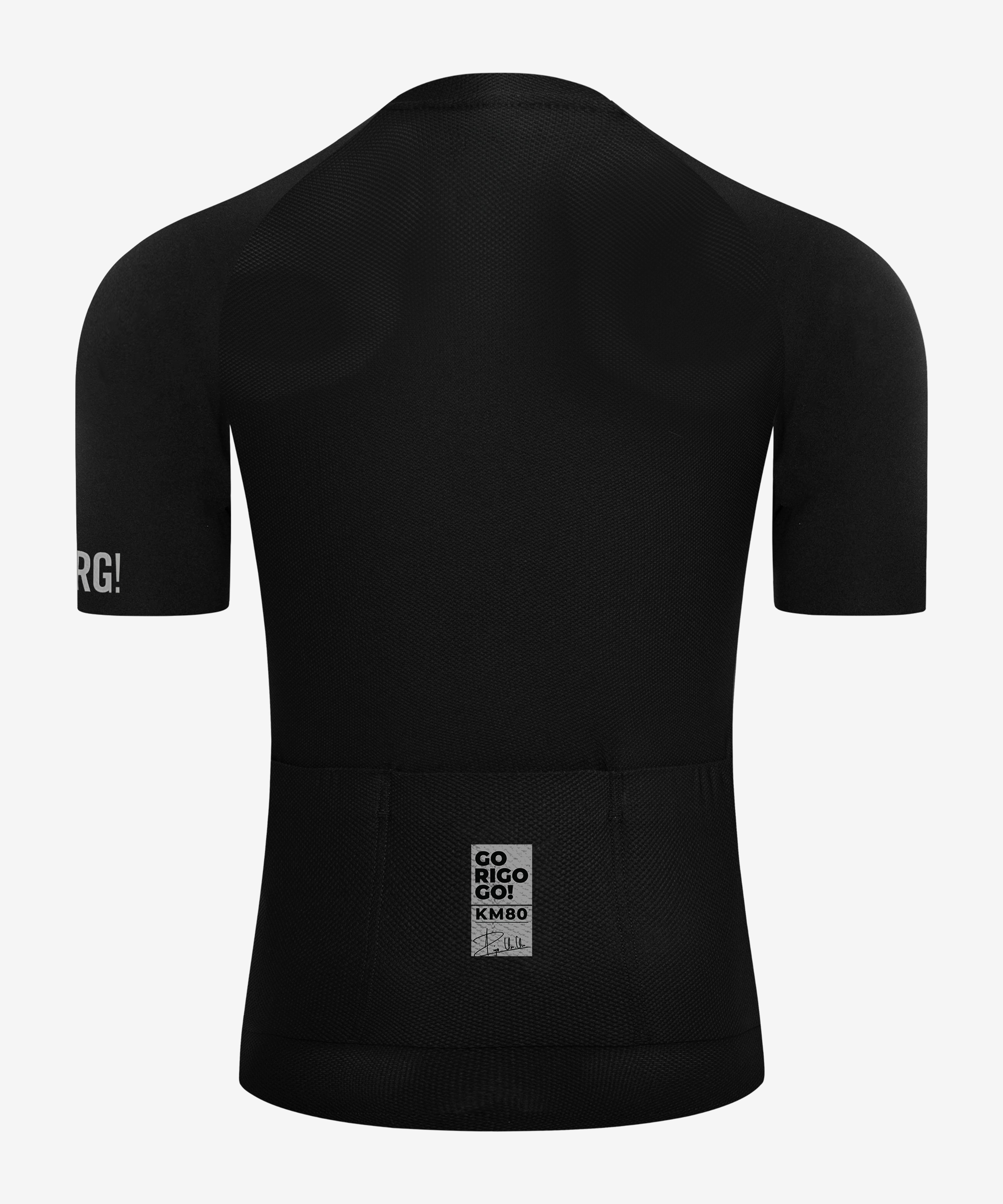 Jersey de Ciclismo Manga Corta KM80 Clásico Negro