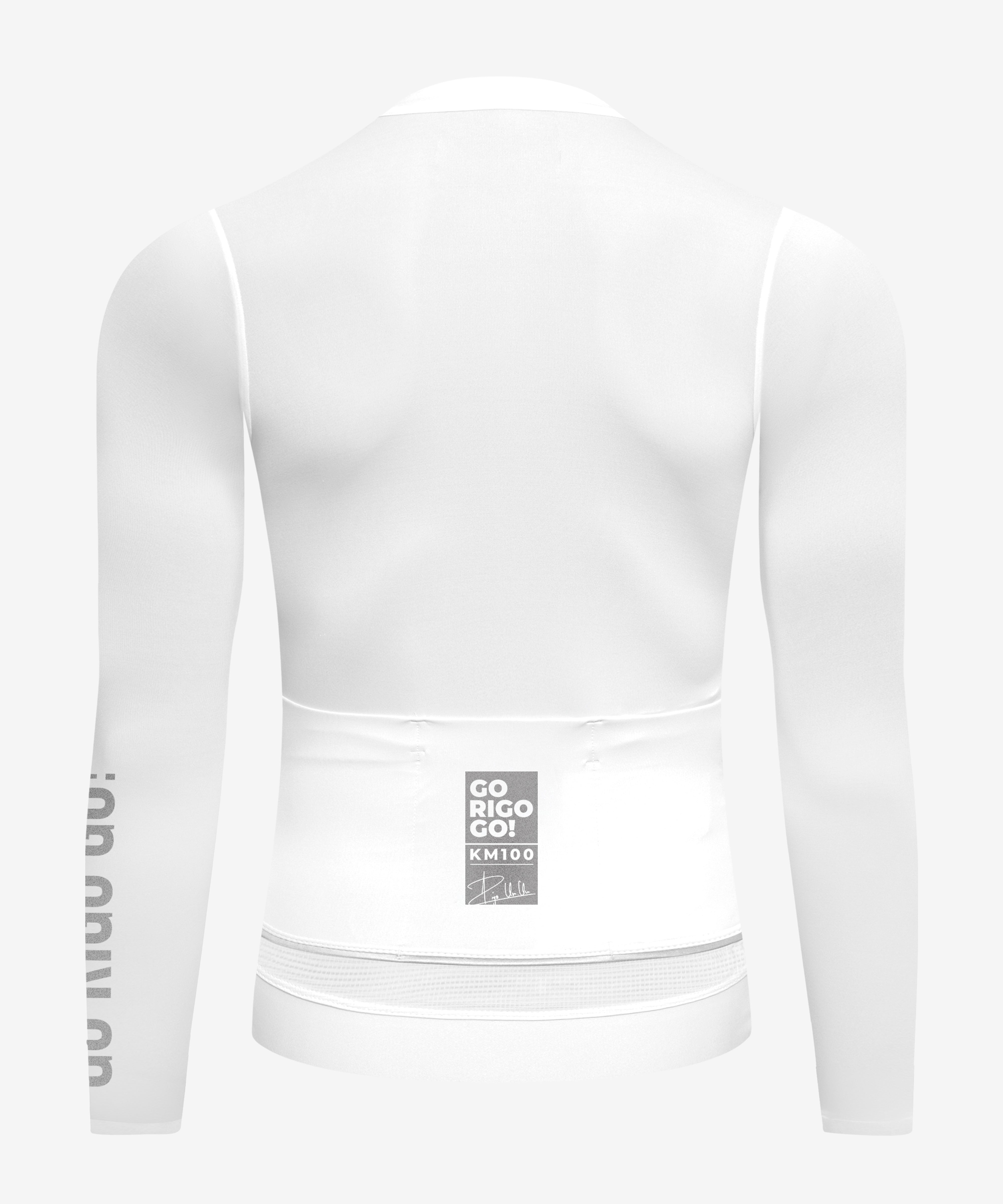 Jersey de Ciclismo Manga Larga KM100 Clásico Blanco (7823565881430)