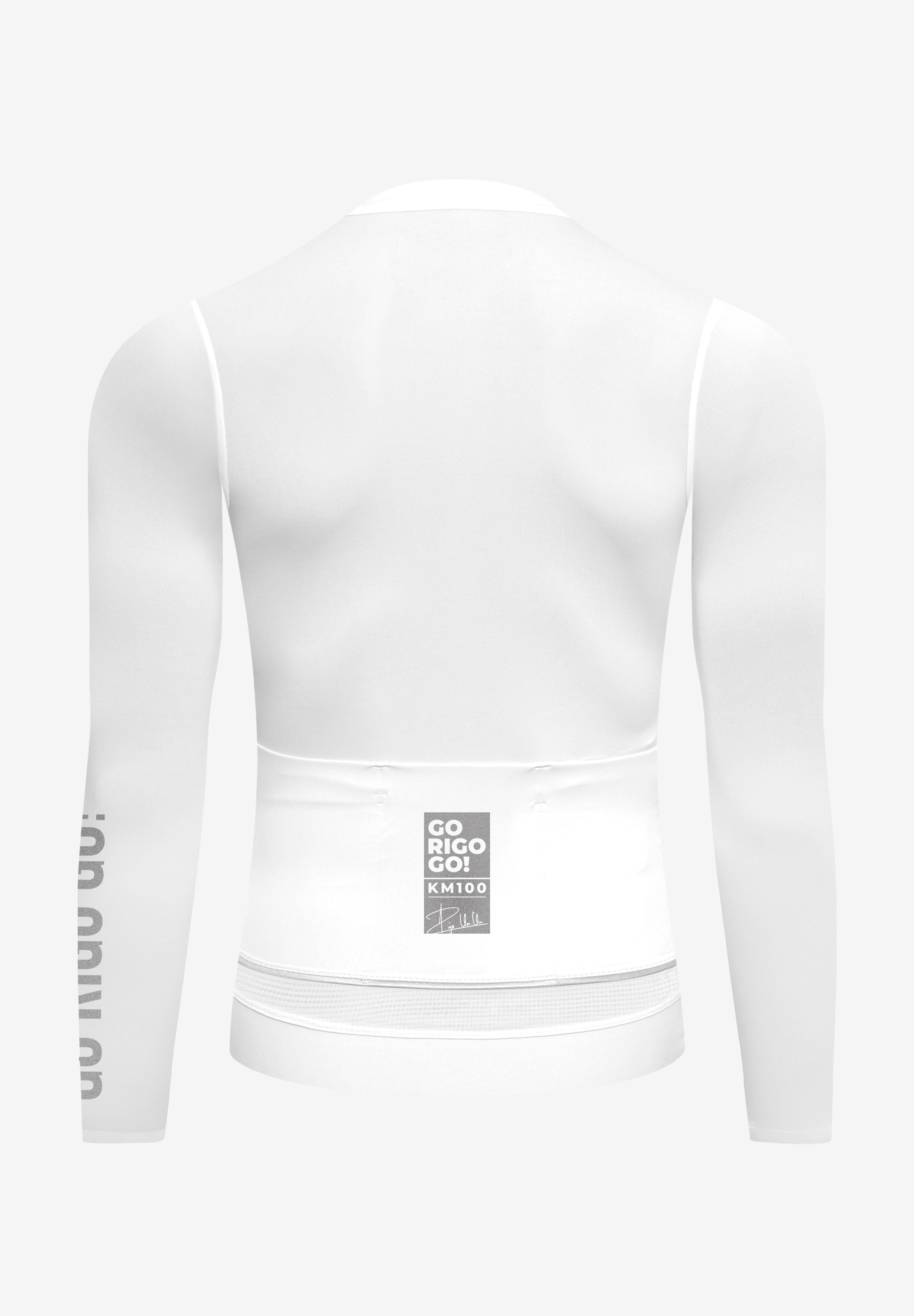 Jersey de Ciclismo Manga Larga KM100 Clásico Blanco (7823565881430)
