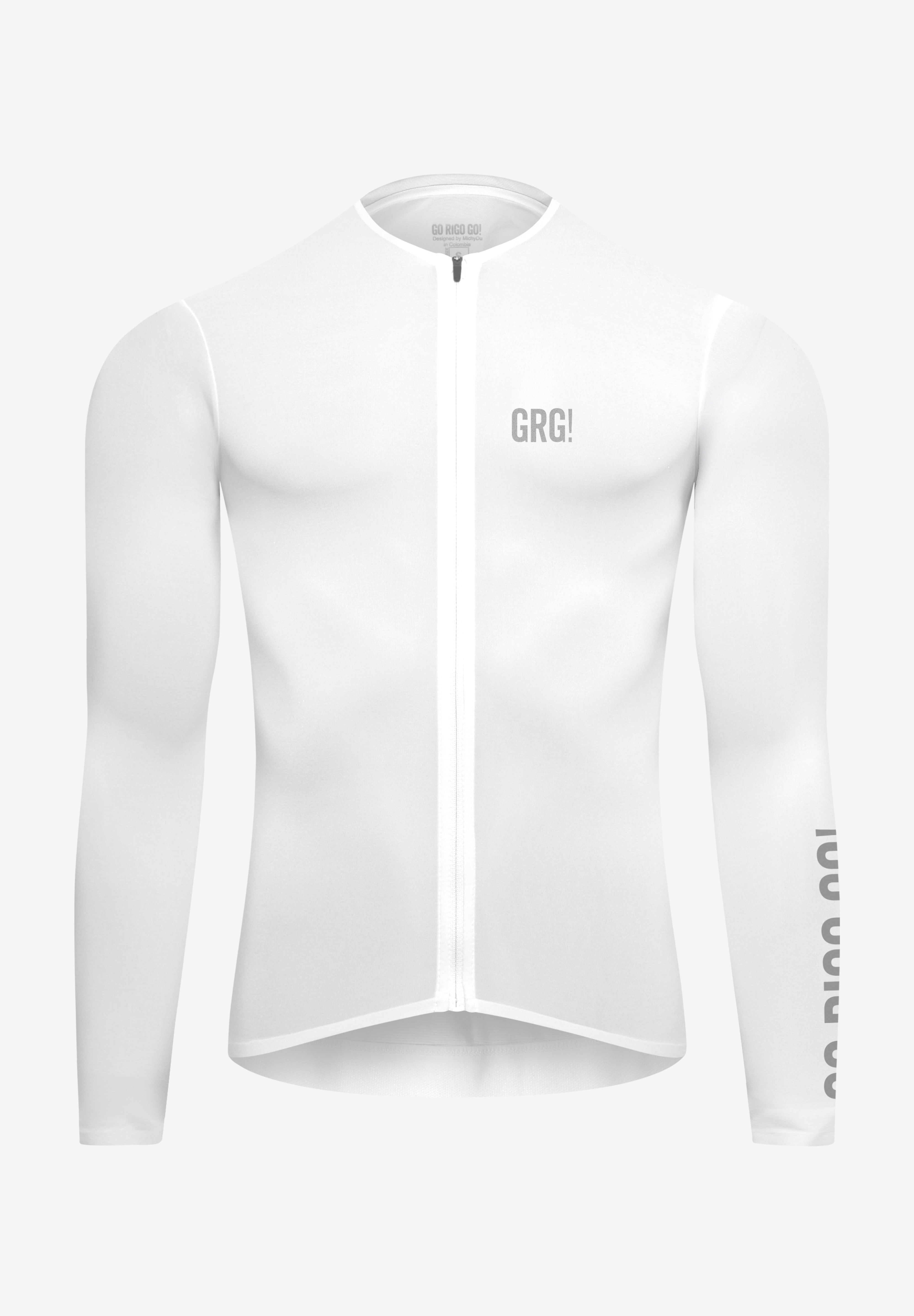 Jersey de Ciclismo Manga Larga KM100 Clásico Blanco (7823565881430)
