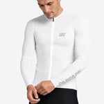 Jersey de Ciclismo Manga Larga KM100 Clásico Blanco (7823565881430)