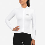 Jersey de Ciclismo Manga Larga KM100 Clásico Blanco (7823565881430)