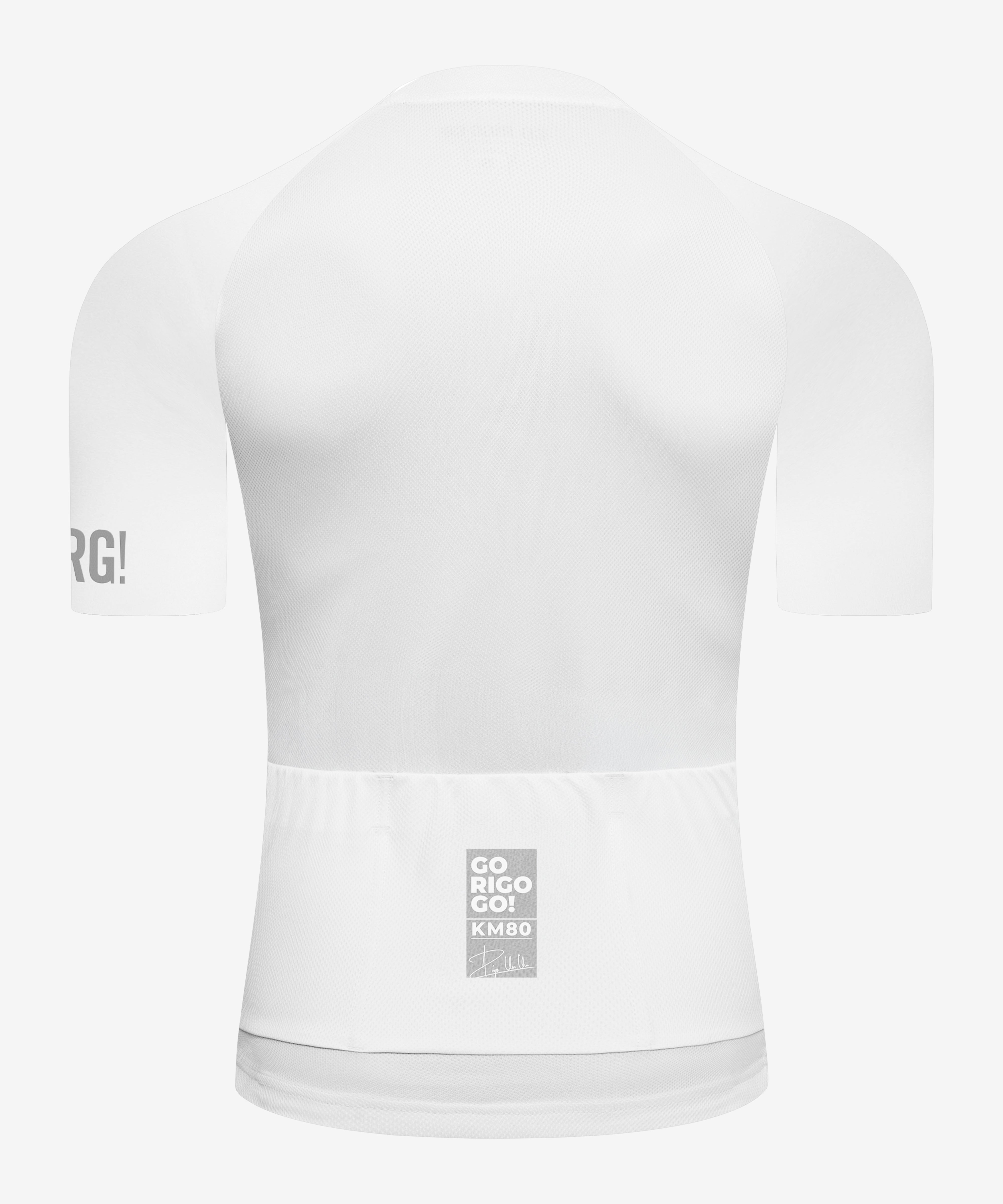 Jersey de Ciclismo Manga Corta KM80 Clásico Blanco