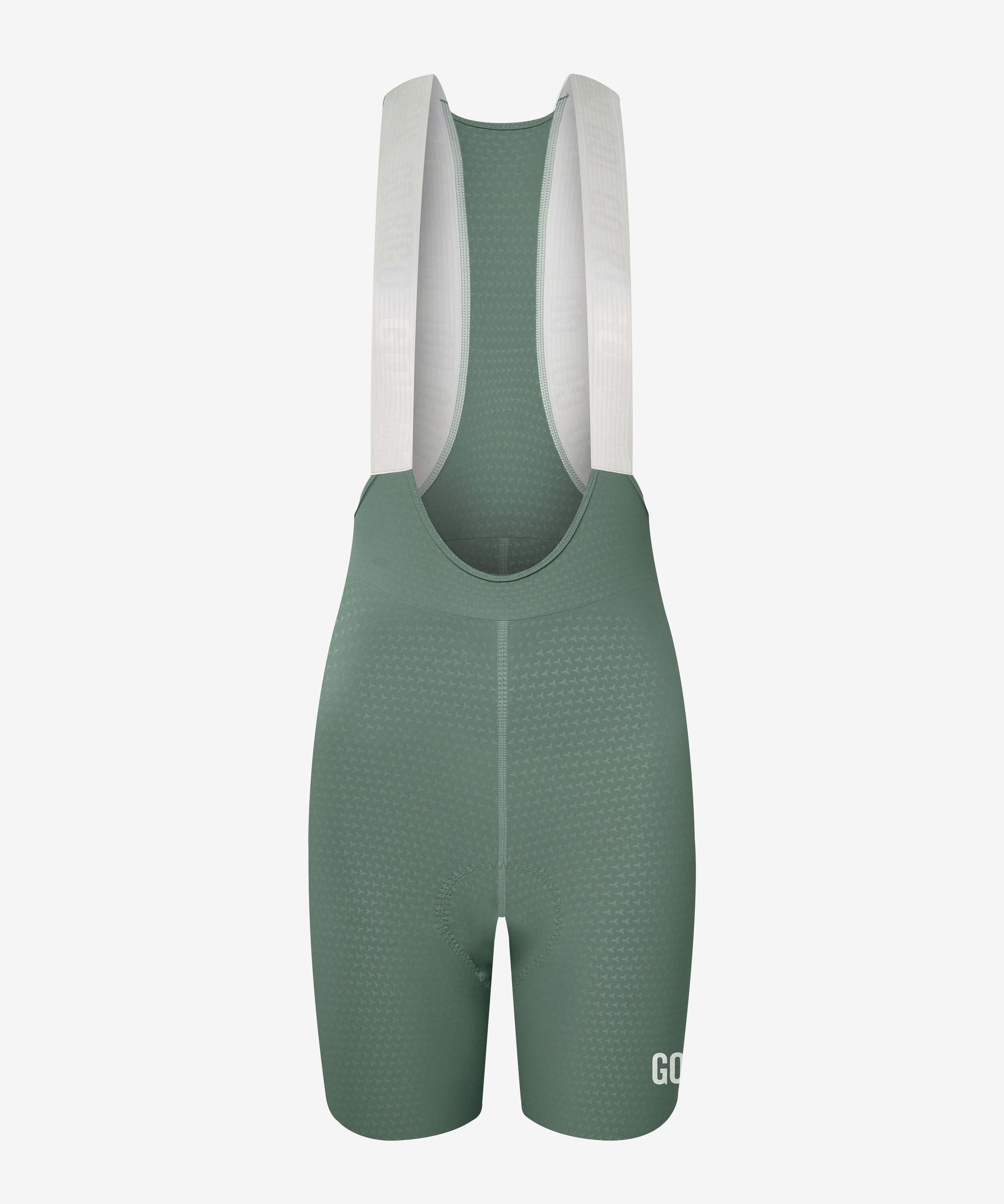 Pantaloneta de Ciclismo Sin Costuras KM200 Gofrada Salvia White