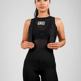 Pantaloneta de Ciclismo Sin Costuras KM200 Black Gofrada Negative