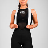 Pantaloneta de Ciclismo Sin Costuras KM200 Black Gofrada Neon