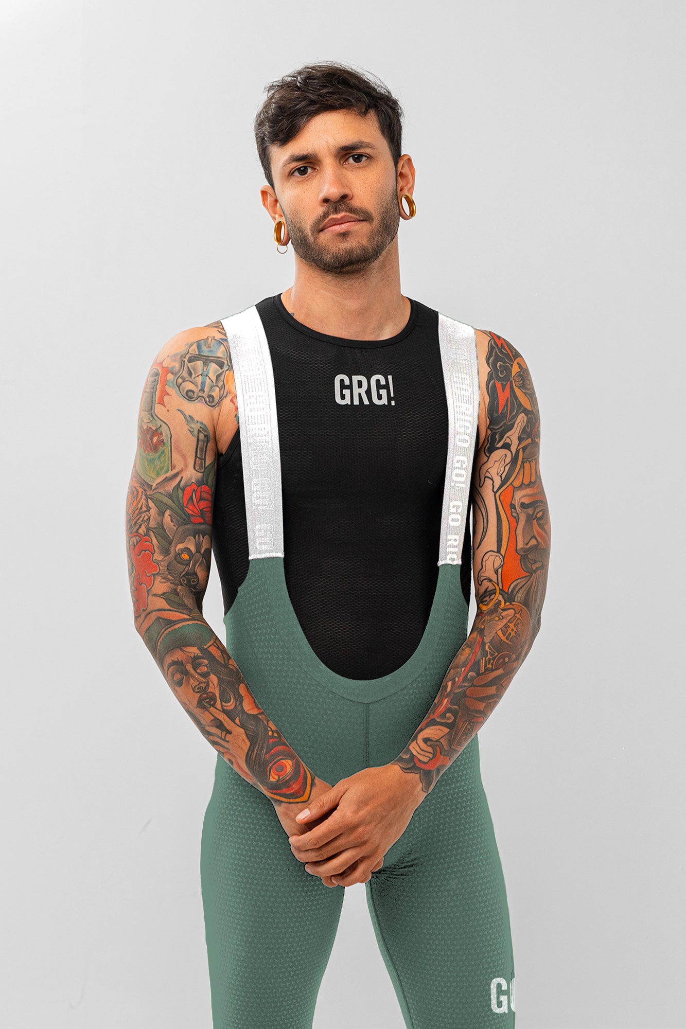 Pantaloneta de Ciclismo Sin Costuras KM200 Gofrada Salvia White - PANTALONETA KM 200 - GO RIGO GO!