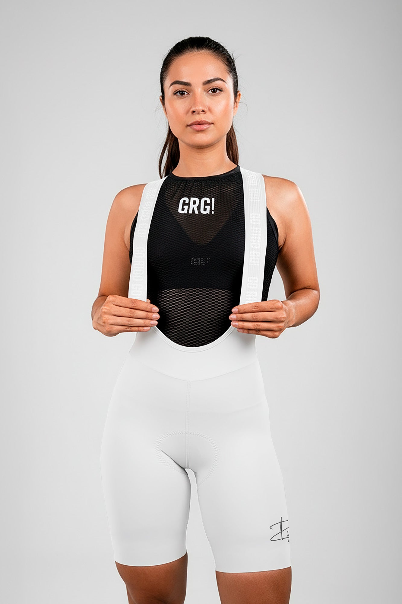 Pantaloneta de Ciclismo Sin Costuras KM200 White Gofrada Reflect - PANTALONETA KM 200 - GO RIGO GO!