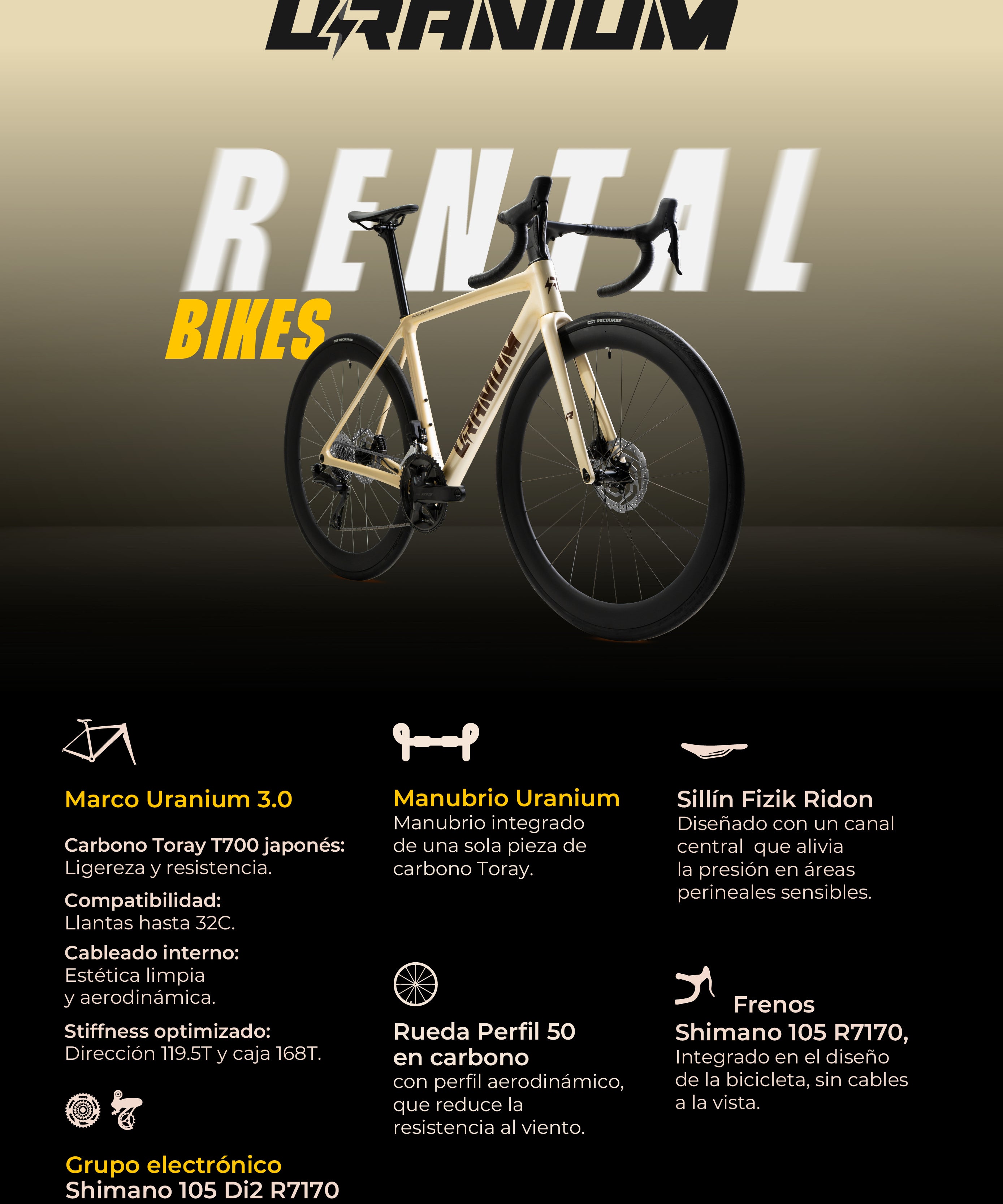 ALQUILER DE BICICLETAS EVENTOS - ALQUILER URANIUM - GO RIGO GO!