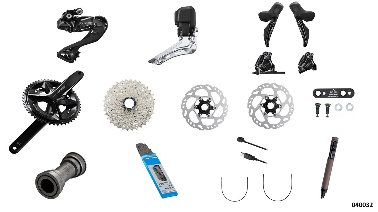 GRUPO 105 R7170 DI2 DISCO 50/34T 11-34T 12 VEL BIELA 172.5MM( SHIMANO) - Grupos para bicicletas - GO RIGO GO!